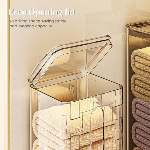 HASTHIP® 2PCS Wall Mount Clear Acrylic Sock & Underwear Drawer Organizer, Self-Adhesive Hanging Storage Box for Lingerie, Ties, Scarves, Clothes Space Saving Wardrobe Shelf, Transparent, Multipurpose HASTHIP® 2PCS Wall Mount Clear Acrylic Sock & Underwear Drawer Organizer, Self-Adhesive Hanging Storage Box for Lingerie, Ties, Scarves, Clothes Space Saving Wardrobe Shelf, Transparent, Multipurpose